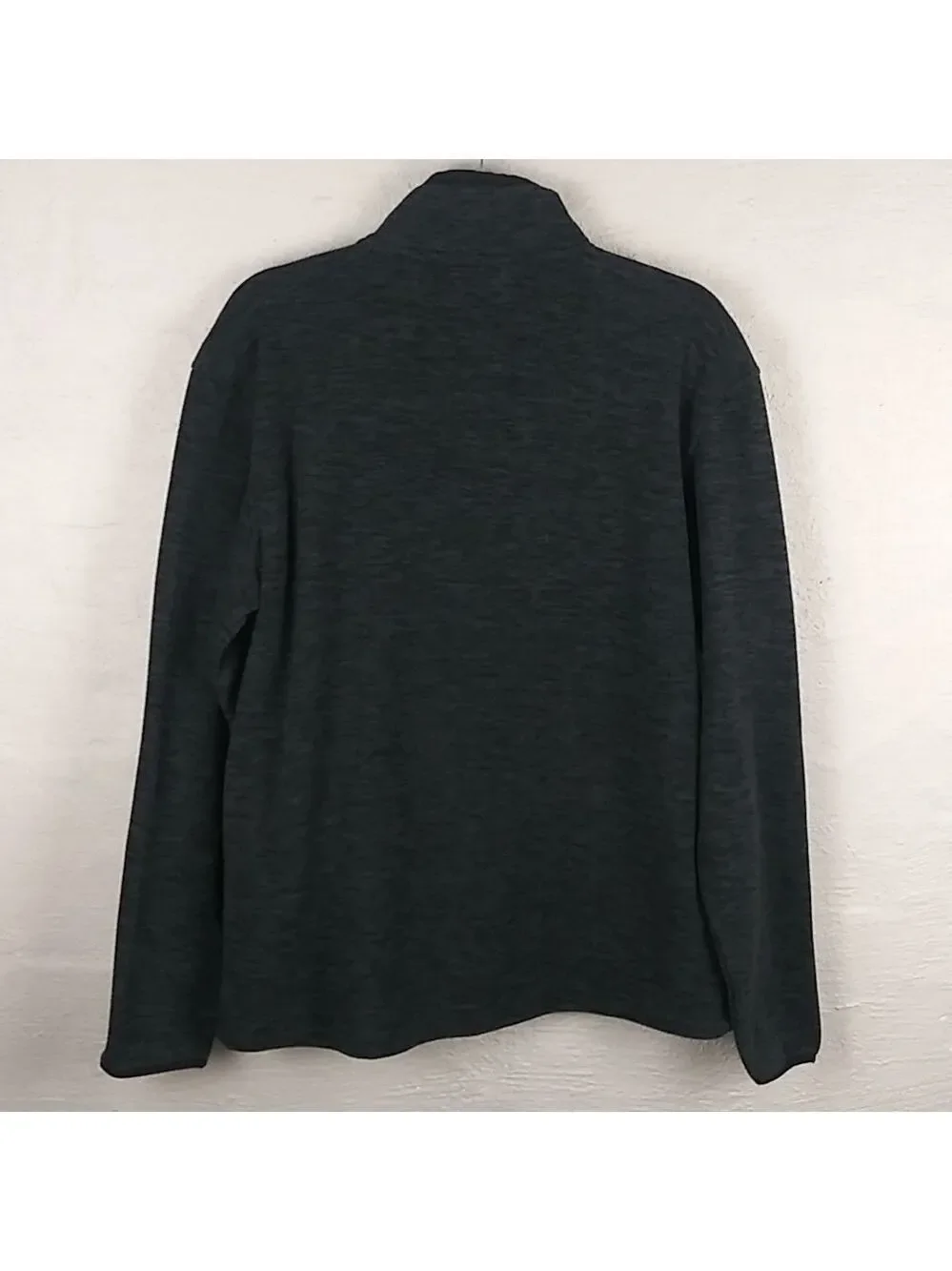 Free Country Microtech Fleece Black Gray Funnel Neck Long Sleeve 1/4 Zip Jacket